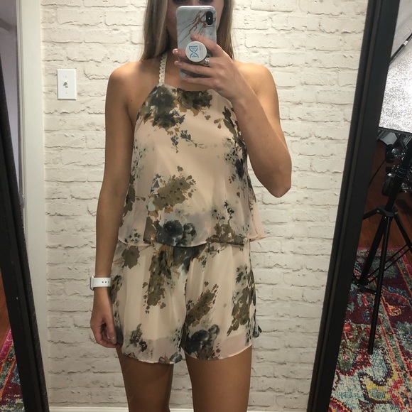 Dainty Hooligan Pants - Floral Halter Romper